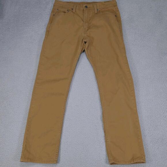 Levi's 513 Jeans Men's 32x28 Straight Fit Flex Stretch Brown Beige - Picture 2 of 15